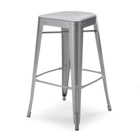 Set of 2 - Modern 30-inch Steel Bar Stools in Gun Metal Finish