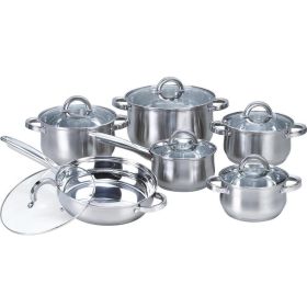 12 Piece Stainless Steel Cookware Set