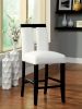 Set of 2 Chairs Black And White Leatherette Beautiful Padded Counter height Chairs Slit Back Design Kitchen Dining Room Furniture