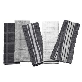 Thyme & Table 5-Piece Set Kitchen Towels, Gray