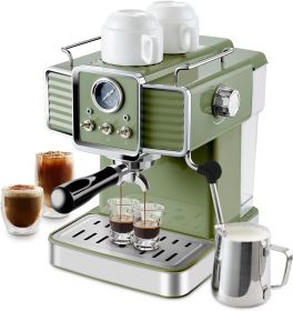 15 Bar Espresso Coffee Machine with Milk Frother Steam Wand, 1350W Professional Coffee Maker, 54 Oz Removable Water Tank Espresso Maker Cappuccino