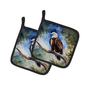 Eagle Pair of Pot Holders Kitchen Heat Resistant Pot Holders Sets Oven Hot Pads for Cooking Baking BBQ, 7 1/2 x 7 1/2