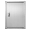 BBQ Access Door, 16W x 22H Inch Single Outdoor Kitchen Door, Stainless Steel Flush Mount Door, Wall Vertical Door with Handle, for BBQ Island