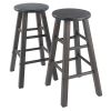 Element 2-Pc Square Leg Counter Stools; Oyster Gray