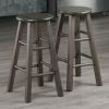 Element 2-Pc Square Leg Counter Stools; Oyster Gray