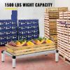 VEVOR Aluminum Dunnage Rack, 48'' x 20'' Commercial Floor Food Shelf, 8'' Off The Floor, 1500lbs Capacity Aluminum Storage Rack