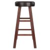 Maria 2-Pc Cushion Seat Counter Stool Set; Espresso & Walnut