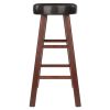 Maria 2-Pc Cushion Seat Counter Stool Set; Espresso & Walnut