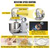 VEVOR Commercial Food Mixer 15Qt 600W 3 Speeds Adjustable 110/178/390 RPM Heavy Duty 110V with Stainless Steel Bowl Dough Hooks Whisk Beater Premium f