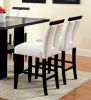 Set of 2 Chairs Black And White Leatherette Beautiful Padded Counter height Chairs Slit Back Design Kitchen Dining Room Furniture