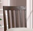 Set of 2pcs Counter Height Chair Dining Room Furniture Rustic Oak / Beige Fabric Cushion w/ Welt Slat Back Kitchen Breakfast