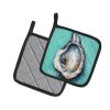 NEW Aqua Pearl Oyster Pair of Pot Holders Kitchen Heat Resistant Pot Holders Sets Oven Hot Pads for Cooking Baking BBQ, 7 1/2 x 7 1/2