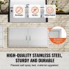 BBQ Access Door, 42W x 21H Inch Double Outdoor Kitchen Door, Stainless Steel Flush Mount Door, Wall Vertical Door with Handles, for BBQ Island