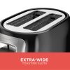 BLACK+DECKER 2-Slice Extra Wide Slot Toaster, Black, Silver, TR1278B