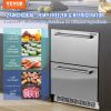 VEVOR 24 inch Undercounter Refrigerator, 2 Drawer Refrigerator with Different Temperature, 4.87 Cu.ft. Capacity