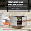 BBQ Access Door, 34W x 19H Inch Double Outdoor Kitchen Door, Stainless Steel Flush Mount Door, Wall Vertical Door with Handles, for BBQ Island