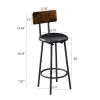 Soft bag bar stool and dining table three-piece set, bar chair with backrest, counter bar table, small square table, suitable for kitchen, restaurant