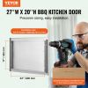 BBQ Access Door, 27W x 20H Inch Single Outdoor Kitchen Door, Stainless Steel Flush Mount Door, Wall Vertical Door with Handle, for BBQ Island