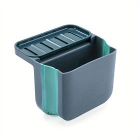 1pc Multifunctional Folding Trash Can; Kitchen Sink Telescopic Drain Basket; Suction Cup Foldable Hanging Shelf; Kitchen Sink Dry And Wet Separation T (Color: Blue)